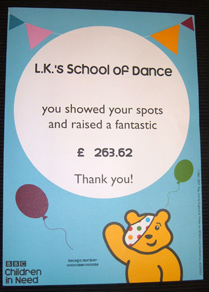 Our Children in Need certificate - well done everyone